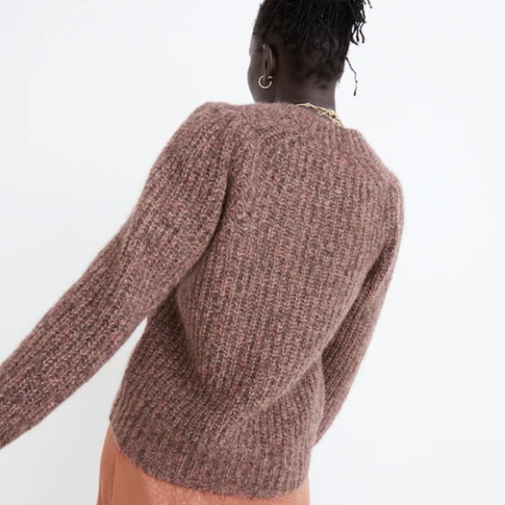 Madewell Willowbend V-Neck Pleat-Sleeve Cardigan Sweater - Picture 2 of 9
